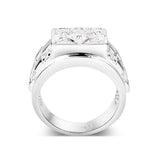 Sterling Silver   Ring with Clear CZ   High Polished(No Plated)