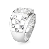 Sterling Silver   Ring with Clear CZ   High Polished(No Plated)
