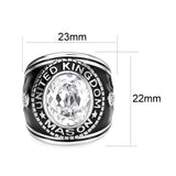 Sterling Silver  Ring with AAA Grade CZ  in Clear High Polished( No Plated)