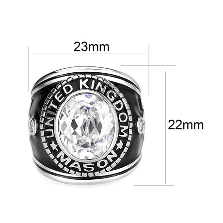Sterling Silver  Ring with AAA Grade CZ  in Clear High Polished( No Plated)