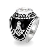 Sterling Silver  Ring with AAA Grade CZ  in Clear High Polished( No Plated)