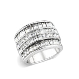 Rhodium Brass Ring with Top Grade Crystal in Clear
