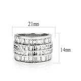 Rhodium Brass Ring with Top Grade Crystal in Clear