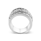 Rhodium Brass Ring with Top Grade Crystal in Clear