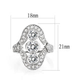 Rhodium Brass Ring with CZ in Clear