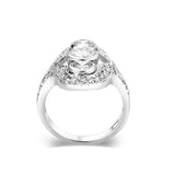 Rhodium Brass Ring with CZ in Clear
