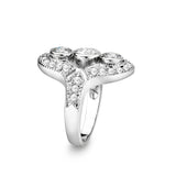 Rhodium Brass Ring with CZ in Clear