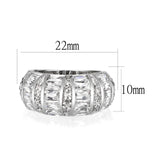 Rhodium Plated Ring with Crystal Glass In Clear