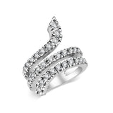 Rhodium Plated Ring with Crystal Glass In Clear