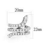 Rhodium Plated Ring with Crystal Glass In Clear