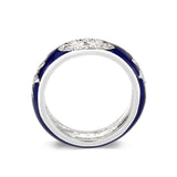 Rhodium Plated Brass Ring with Synthetic  In Clear