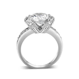 Rhodium Plated Brass Ring with CZ  In Clear