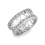 Rhodium Plated Brass Ring with CZ  In Clear