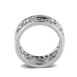 Rhodium Plated Brass Ring with CZ  In Clear