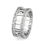 Rhodium Plated Brass Ring with CZ  In Clear