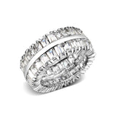 Rhodium Plated Brass Ring with CZ  In Clear
