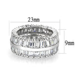 Rhodium Plated Brass Ring with CZ  In Clear