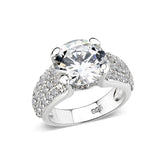 Sterling Silver Ring with CZ In Clear High Polished( NO Plating)