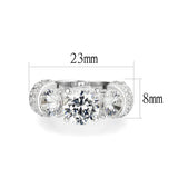 Sterling Silver Ring with CZ In Clear High Polished( NO Plating)