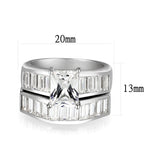 Sterling Silver Ring with CZ In Clear High Polished( NO Plating)