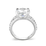 Sterling Silver Ring with CZ In Clear High Polished( NO Plating)