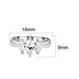 Sterling Silver Ring with CZ In Clear High Polished( NO Plating)