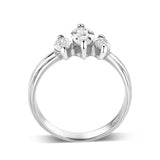 Sterling Silver Ring with CZ In Clear High Polished( NO Plating)