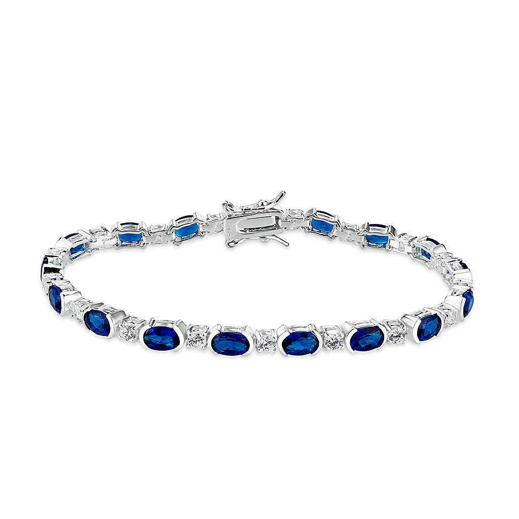 Sterling Silver  Bracelet with AAA Grade CZ  in Montana-7"