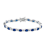Sterling Silver  Bracelet with AAA Grade CZ  in Montana-7"