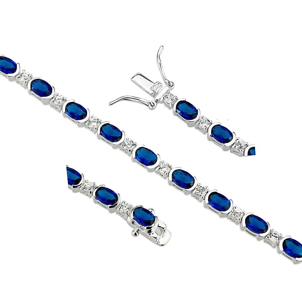 Sterling Silver  Bracelet with AAA Grade CZ  in Montana-7"