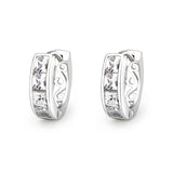 Rhodium Brass Earrings with AAA Grade CZ  in Clear