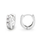 Rhodium Brass Earrings with AAA Grade CZ  in Clear