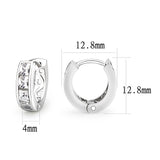 Rhodium Brass Earrings with AAA Grade CZ  in Clear