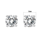 Rhodium Brass Earrings with AAA Grade CZ  in Clear