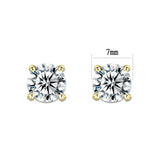 Rhodium Brass Earrings with AAA Grade CZ  in Clear
