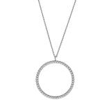 Brass  Pendant (Chain Not Included) with Clear Crystal Glass  In Rhodium Plated