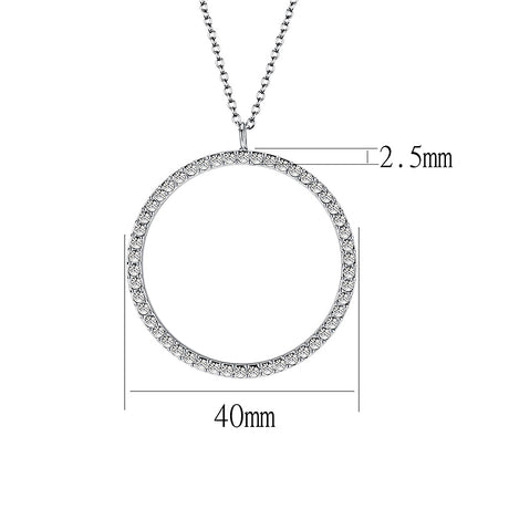 Brass  Pendant (Chain Not Included) with Clear Crystal Glass  In Rhodium Plated