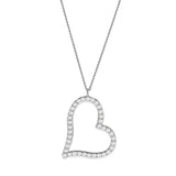 Brass  Pendant (Chain Not Included) with Clear Crystal Glass  In Rhodium Plated