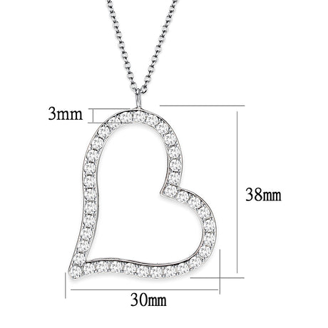 Brass  Pendant (Chain Not Included) with Clear Crystal Glass  In Rhodium Plated