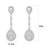 Brass  Earrings with AAA Grade CZ  in Clear