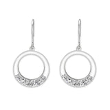 Sterling Silver  Earrings With  CZ Clear In High Polished( No Plated)