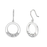 Sterling Silver  Earrings With  CZ Clear In High Polished( No Plated)