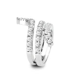 Rhodium Plated Ring with Crystal Glass In Clear
