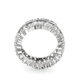 Rhodium Plated Brass Ring with CZ  In Clear
