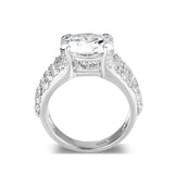 Sterling Silver Ring with CZ In Clear High Polished( NO Plating)