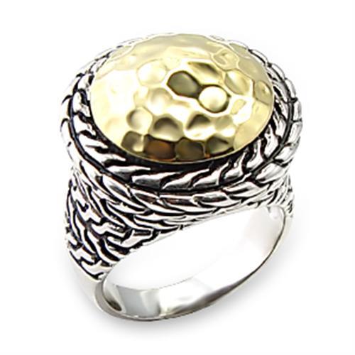 Reverse Two-Tone Brass Ring with No Stone