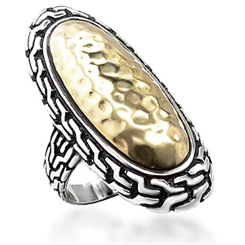 Reverse Two-Tone Brass Ring with No Stone
