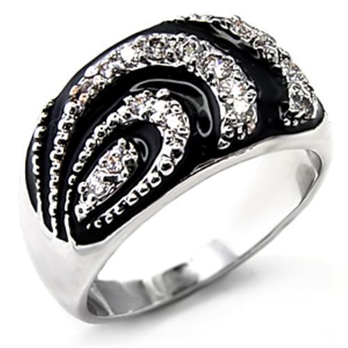 Rhodium Brass Ring with AAA Grade CZ  in Clear