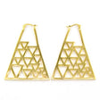 81017 - Gold & Brush Brass Earrings with No Stone