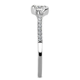 High polished (no plating) Stainless Steel Ring with AAA Grade CZ  in Clear